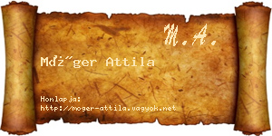 Móger Attila névjegykártya